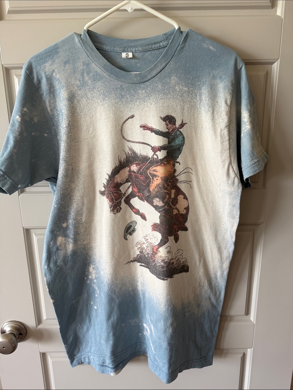 Vintage Western Rodeo Graphic Tee in Light Blue